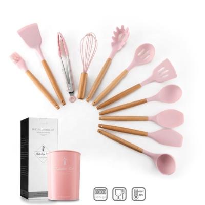 China Sustainable Pink Silicone Cookware Set With 12pcs Rack SW-CT21H for sale