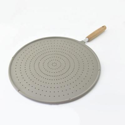 China Viable Silicone Splatter Screen Guard Strainer With Wood Handle SW-CT41 for sale