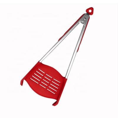 China Viable Multifunctional Silicone Tongs With Slotted Spatula SW-CT160 for sale