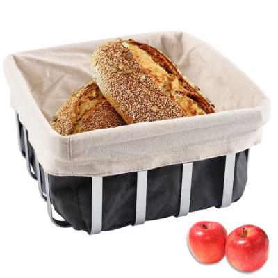 China Sustainable Square Stainless Steel Vegetable Storage Basket Bread Basket SW-HS502 for sale