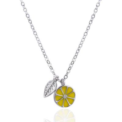 China Factory wholesale love fruit hollow pendant women's necklace s925 lemon silver necklace for sale