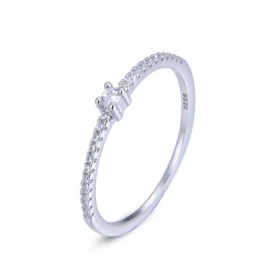 China 2022 New CLASSIC Silver Women's Luxury Zircon Niche Light Design Ring s925 Luxury Silver Diamond Ring for sale