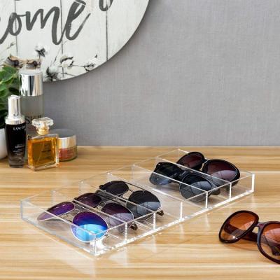 China 6 Slit Clear Acrylic Storage Organizers Premium Grade Sunglasses Display Case Tray / Eye Glass for sale