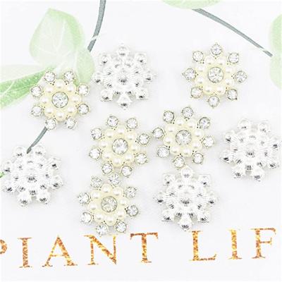 China Bags acrylic pearl rhinestone flat back alloy metal embellishments and sew on buttons for sale