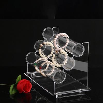 China Multilayer Custom Clear Acrylic Hair Tie Display Stand Hair Band Hair Rope Storage Show Acrylic Scrunchy Bracelets Organizer for sale