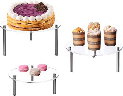 China Necklace Earrings Rings Bracelet Organizer Acrylic Riser, Clear Display Risers Stand Up Large Collection Shelf Organizer for Cupcake Food Desserts Holder Cosmetics for sale