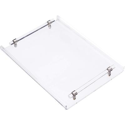 China 4mm Thick Acrylic Plastic Storage Container Tray Organizer for Vanity Bathroom Kitchen Shelf Makeup Storage Tray for sale