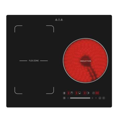 China Car Cable Free Zone Bridge Tech 3 Burner Induction Heater Combine Hobs Built In Infrared Mix Hob Stoves for sale