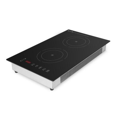 China Car ceramic two vertical cooktop heating zone 120V for USA two-burner induction hob for sale