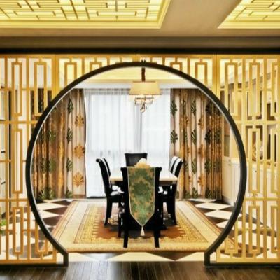 China Strong Laser Cut Golden Hall Screen Partition Stainless Steel Separation Screen for sale