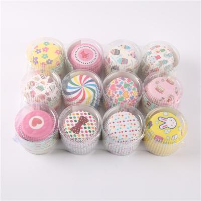 China Disposable Custom Printed High Temperature Resistant Greaseproof Food Cupcake Safe Paper Cases Disposable Baking Cake Cups for sale