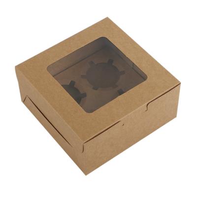 China Handmade Cupcake Boxes 4 Pack Cupcake Box Bakery Cupcake Box for sale