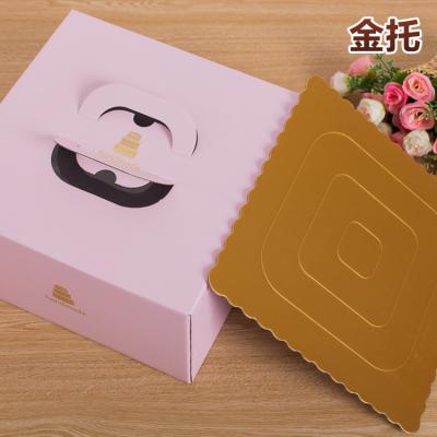 China Good Quality Cake Box Paper Handmade Baking Cake Box With Handle for sale