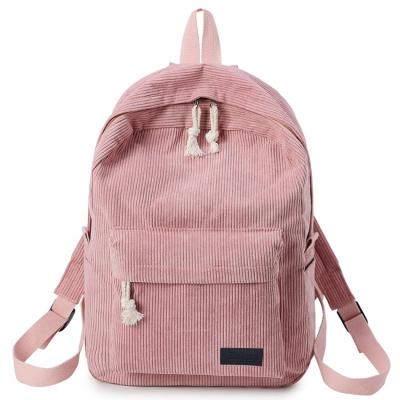 China Other new arrival multi-color women cotton corduroy student schoolbag large capacity simple traveling backpacks for sale