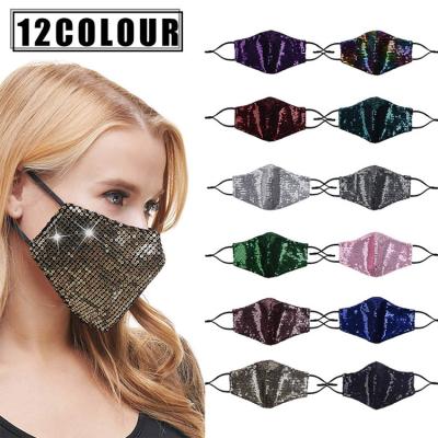 China Wholesale Cloth Fashion Sequin Custom Design Face Maskes Girls Sequins Face Cover Girls Multicolor Glittery Nightclub Masquerade Women WOMEN for sale