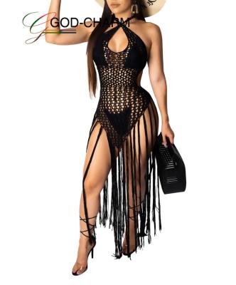 China New Arrivals *GC-86962350 2022 New Arrivals Women Summer Dress Wholesale Crochet Beach Sexy Cover Up African Clothing for sale