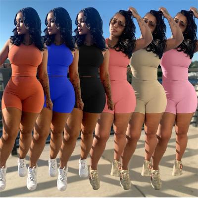 China EB-2022051 Sexy Women's Two Piece Set Breathable Outfits Joggers Pants Tracksuits Wholesale Casual Crop Tops Summer 2 Piece Panty Set for sale