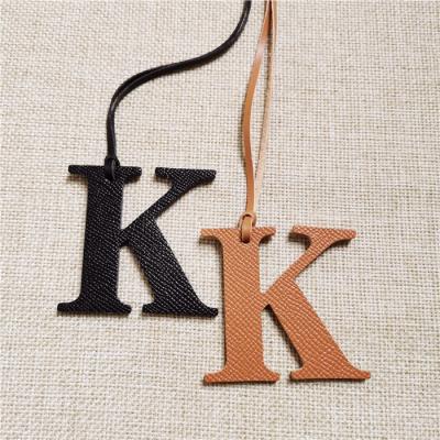 China Dating genuine leather initials alphabet pendant letter charm for bag for sale