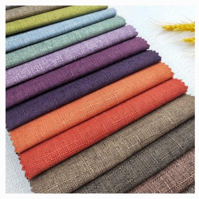 China Tear-Resistant Factory Abrasion Resistane Italian Sofa Textile 100% Polyester Linen Fabric for sale