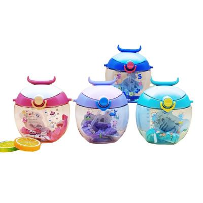 China Shaotian 350ml Cartoon Kids Water Bottle Eco Friendly Sustainable BPA FREE Students Kids Drinking Sports Bottle With Straw And Rope for sale