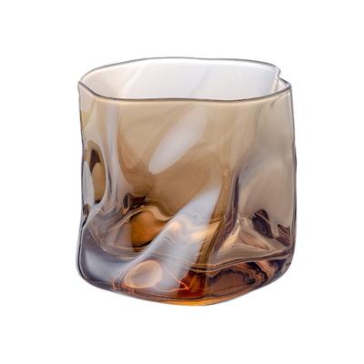 China Viable Good Quality Shaotian 280Ml Beer Glass Mug Whiskey Mug Irregular Twist Shaped Transparent Glass Mug Coffee Tea Milk Glass Mug for sale