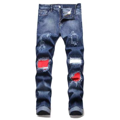 China 2021 custom faded biker jeans mens biker wash breathable jeans mens motorcycle ripped distressed skinny jeans for men for sale