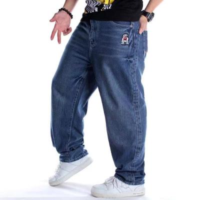 China 2021 Casual Breathable All Match Plus Size Pants High Street Hip Hop Embroidery Loose Mens Jeans for sale