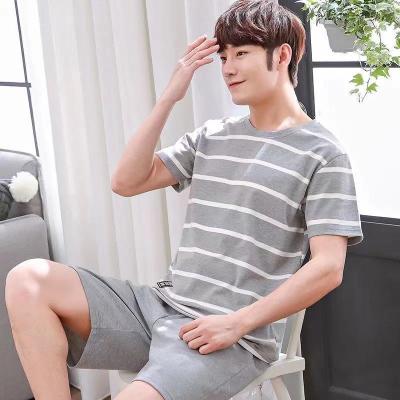 China Summer QUICK DRY Hot Sale Mens Sleepwear Knitted Pajamas Set Loungewear 2pcs Shorts For Men for sale