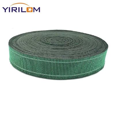 China 1.4mm-1.5mm Thickness Sofa Webbing Polypropylene Rubber Material in Green Color for Your Requirements for sale