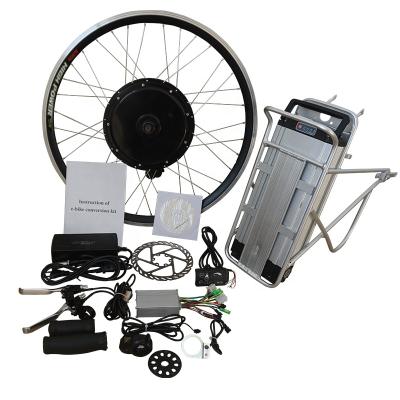 China Hot selling two series 48v 1000w e bike bldc motor conversion kit with back rack lithium battery for sale