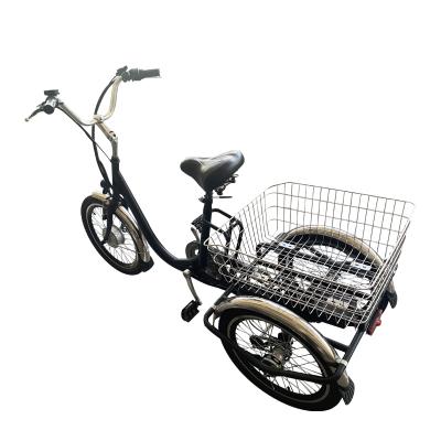 China 20 Inch Electric Trike 3 Wheel Multifunction Electric Tricycle Adult Cargo Electric Bike With Rear Basket for sale