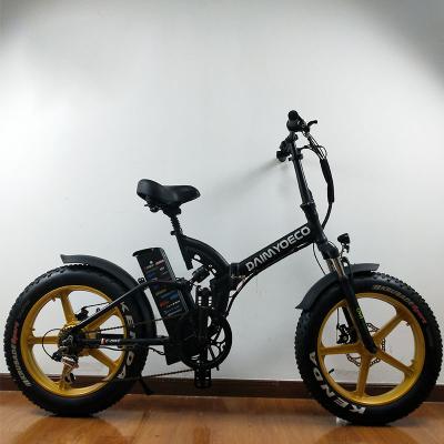 China 1000W Power Fat Tire Big Tire Folding Electric Bike Snow Ebike With Delivery Basket for sale