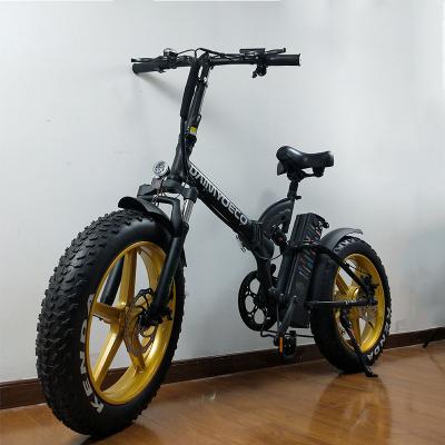 China Folding Ebike 20 Inch Fat Tire E Bike Wide Beach Cruiser 48V 500W Dual Motor Electric Bike for sale