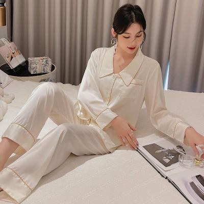 China QUICK DRY Cute And Stylish Free Size Pajamas Long Sleeve 2Pc Long Pants Set Pijama Women for sale