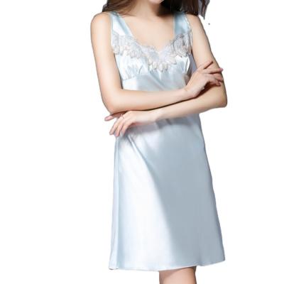 China XXXL smooth and soft high quality goods using various nightwear sexy satin nightgown designer silk pajamas for sale