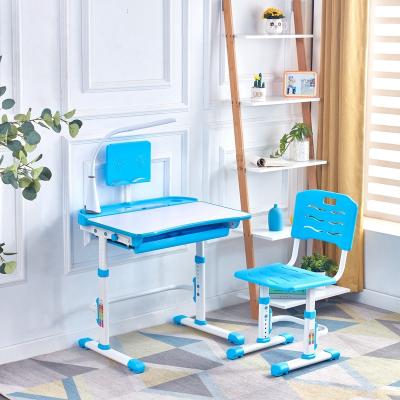 China Customized Modern Child Reading Table Writing Pencil Drawer Plastic Kids Table And Chair Set With Led Light for sale