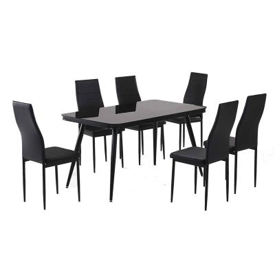 China Durable Home Furniture Modern Cheapest Dining Table With 6 Dining Chairs for sale