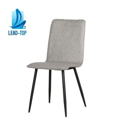 China Pure White Tufted Dining Room Dining Chair Leather Chairs Luxury High Quality Modern Metal Legs Modern Leather Legs for sale