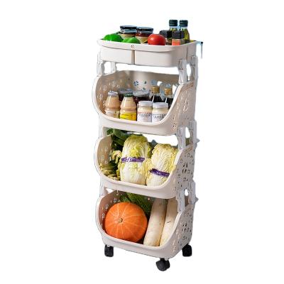 China Good quality viable hot selling stand type kitchen basket storage rack for sale