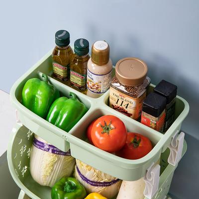 China Hot Selling Good Quality Stand Type Cheap Viable Kitchen Basket Storage Rack for sale