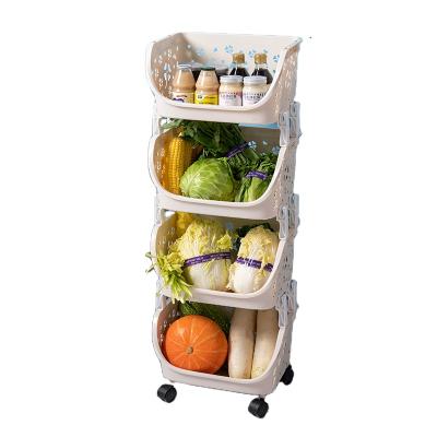 China Factory Direct Sustainable Special Design Widely Used Food Storage Rack With Wheels For Vegetable for sale