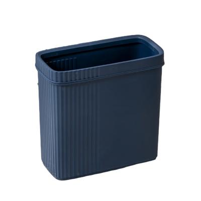 China Sustainable Dark Blue Square Bathroom Environmental Protection Recycling Small Mini Plastic Trash Cans Modern Collapsible for sale