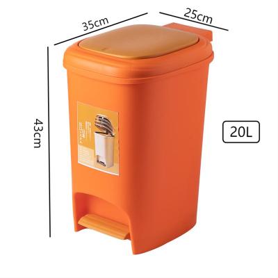 China Sustainable Foot Rest Desk Bin Office Foot Search Plastic Trash Can With Pedal Kitchen Trash Bin for sale