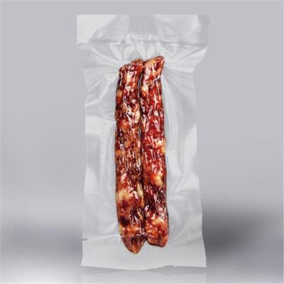 China Poly PA/PE Recyclable Custom Clear Printing Vacuum Food Bag For Sausages Transparent Embossed Vacuum Bag for sale