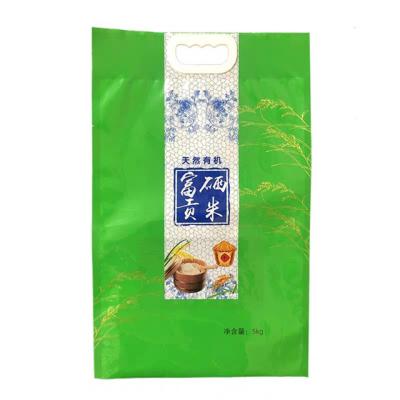 China Recyclable High Quality Food Grade 1kg/2.5kg/5kg Plastic Rice Bag With Handle for sale