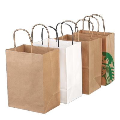 China Recyclable Wholesale Eco - Friendly Supermarket Kraft Paper Shopping Tote Bag for sale