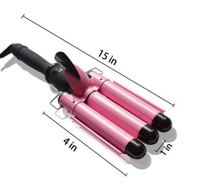 China New Three Barrel Wave Hair Curler LED Portable Home Ceramic Ionic Curling Iron With Triple Barrel Hair Wave Hair Curler for sale