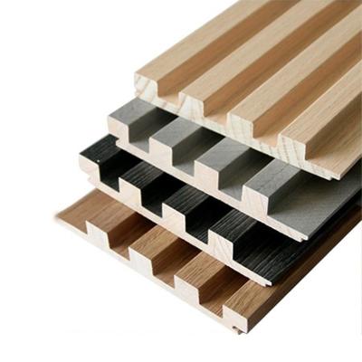 China Environmental Friendly Solid Wood Concave-convex Wall Embedded Trim Grille Ceiling Backwall Panel Wood Retaining Wall Panel for sale