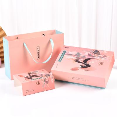 China Recyclable Logo Pink Rigid Hard Case Cardboard Packaging Custom Lid and Basic Rigid Paper Gift Box for sale