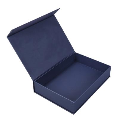 China Matte Dark Blue Box Rigid Custom Recyclable Luxury Cardboard Underwear Scarf Magnet Closure Packaging Gift Box for sale